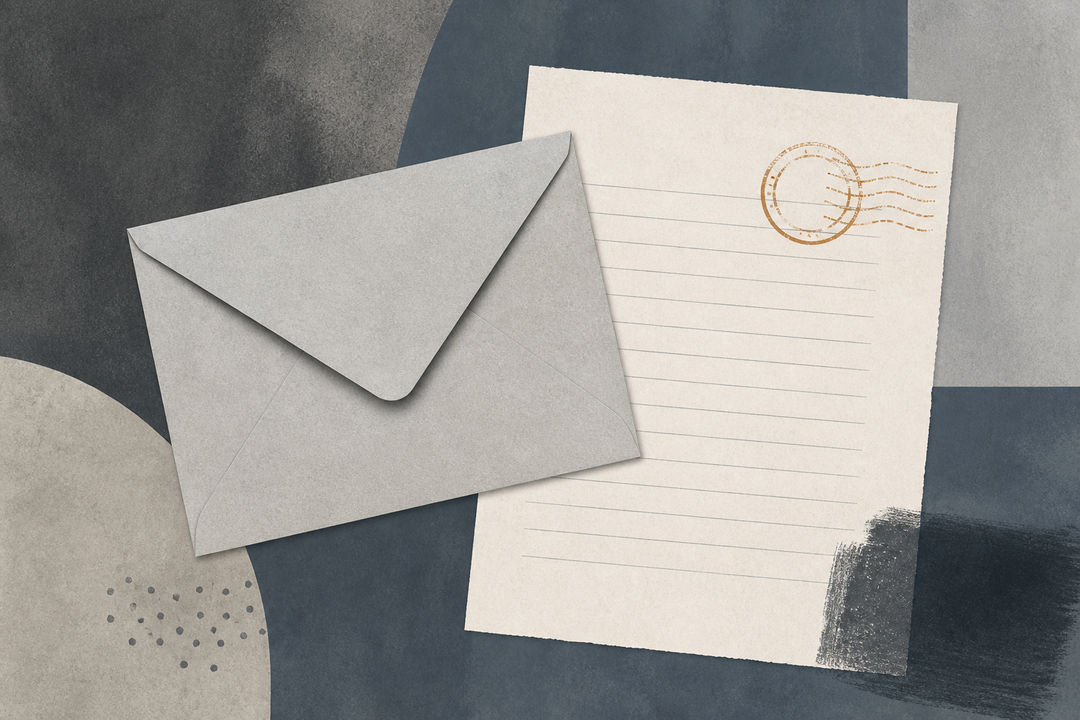 Correspondence still life for the editorial desk